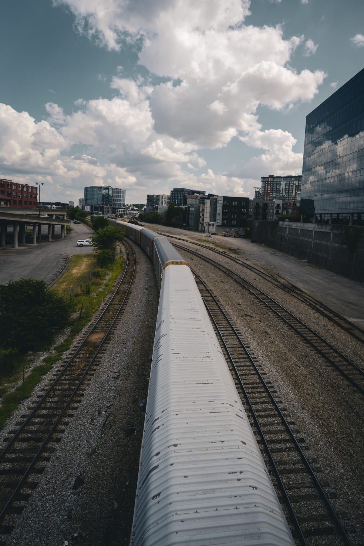 Train Passing Under the Demonbreun Street Bridge