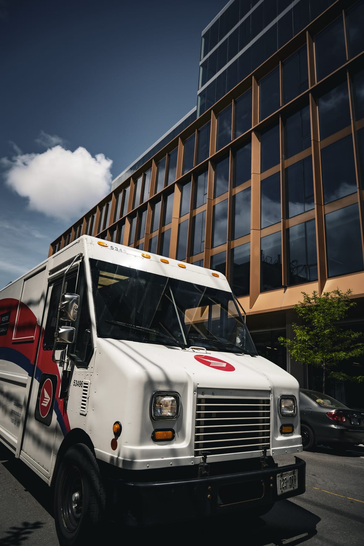 Mail truck in Downtown Toronto